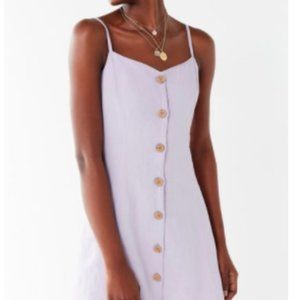 UO Button-Down Strappy Back Linen Dress
